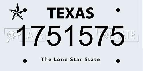 1751575 Texas License Plate