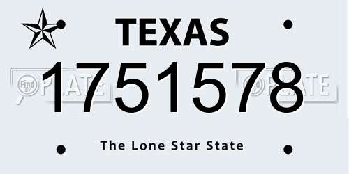 1751578 Texas License Plate