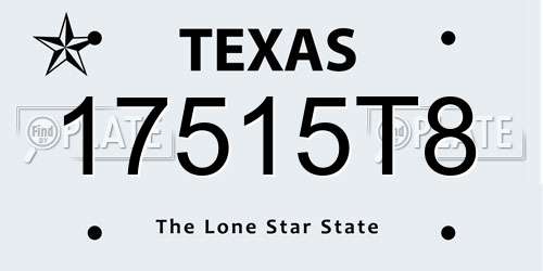 17515T8 Texas License Plate