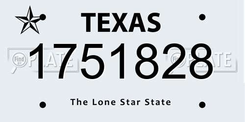 1751828 Texas License Plate