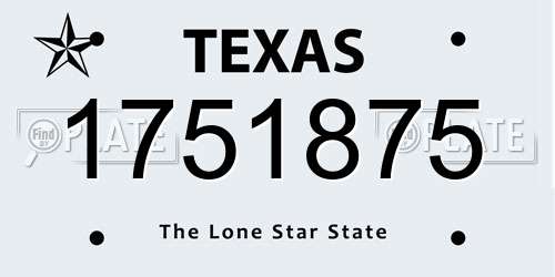 1751875 Texas License Plate