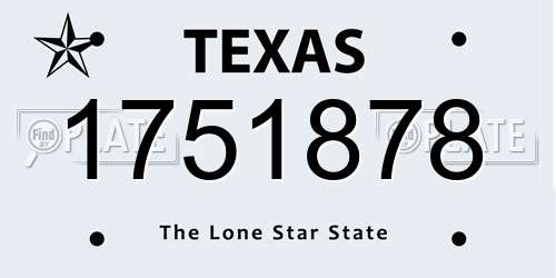 1751878 Texas License Plate