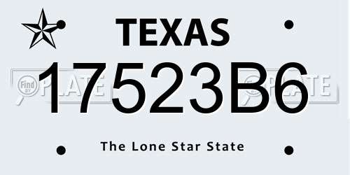 17523B6 Texas License Plate