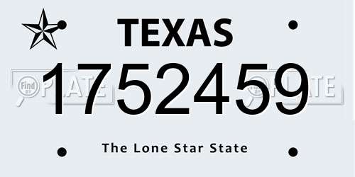 1752459 Texas License Plate