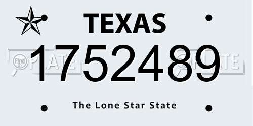 1752489 Texas License Plate