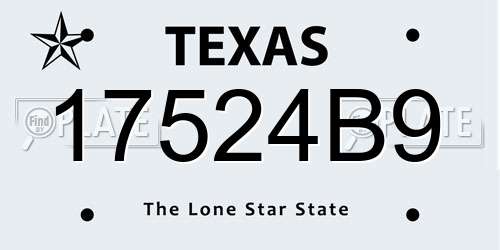 17524B9 Texas License Plate
