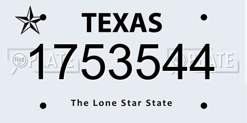 1753544 Texas License Plate