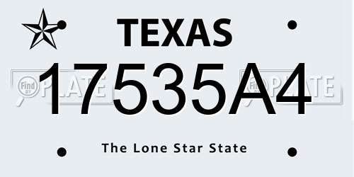 17535A4 Texas License Plate