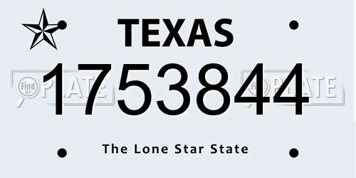 1753844 Texas License Plate