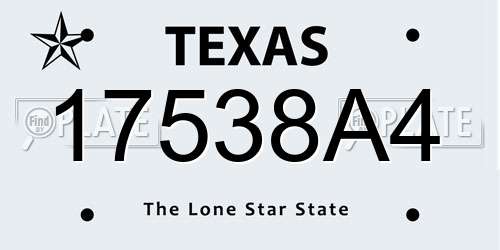 17538A4 Texas License Plate