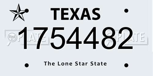 1754482 Texas License Plate