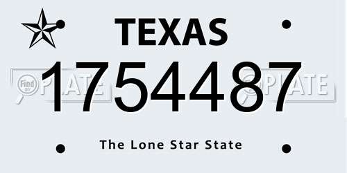 1754487 Texas License Plate