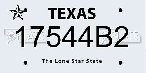 17544B2 Texas License Plate