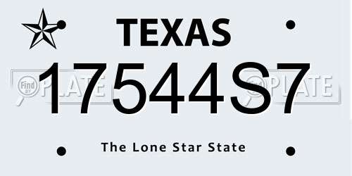 17544S7 Texas License Plate