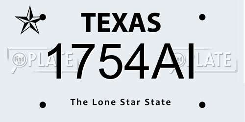 1754AI Texas License Plate