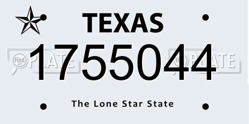 1755044 Texas License Plate