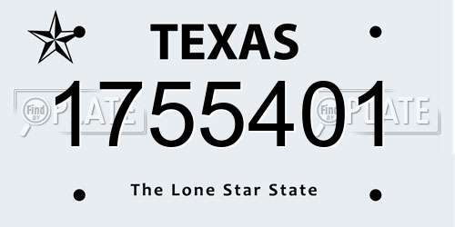 1755401 Texas License Plate