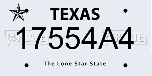 17554A4 Texas License Plate