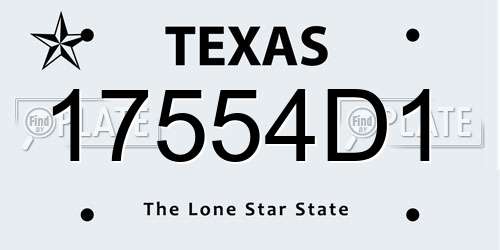 17554D1 Texas License Plate