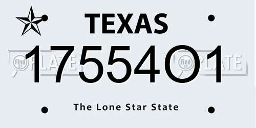 17554O1 Texas License Plate
