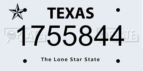 1755844 Texas License Plate