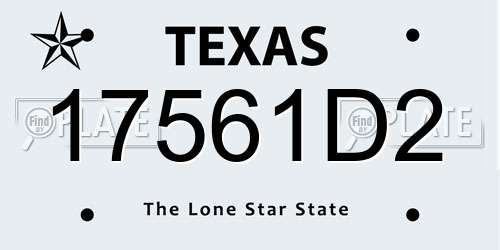 17561D2 Texas License Plate