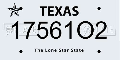 17561O2 Texas License Plate