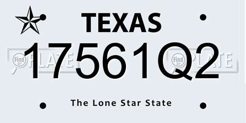 17561Q2 Texas License Plate