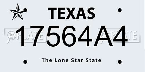 17564A4 Texas License Plate