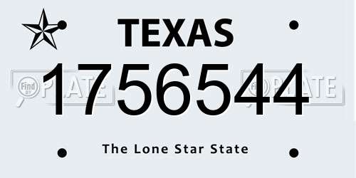1756544 Texas License Plate