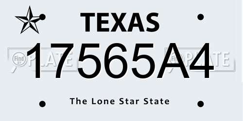 17565A4 Texas License Plate