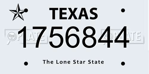 1756844 Texas License Plate