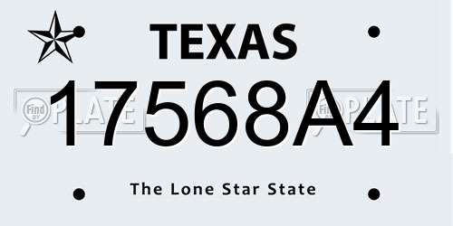 17568A4 Texas License Plate