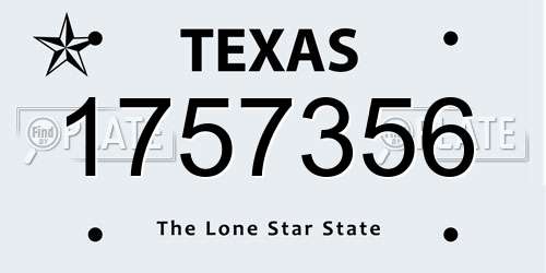 1757356 Texas License Plate