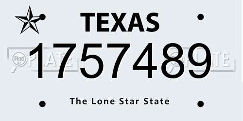 1757489 Texas License Plate