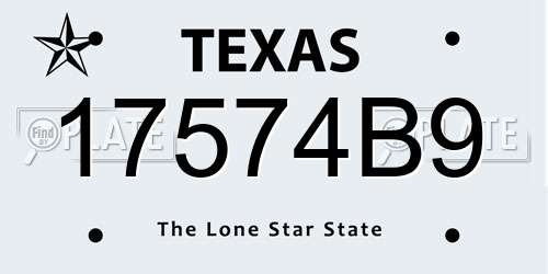 17574B9 Texas License Plate