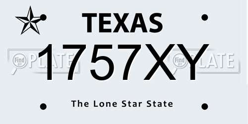 1757XY Texas License Plate