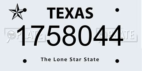 1758044 Texas License Plate