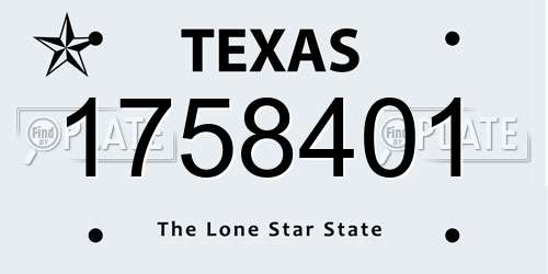 1758401 Texas License Plate