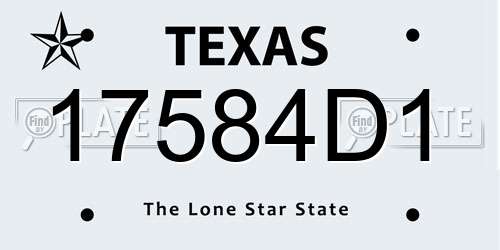 17584D1 Texas License Plate