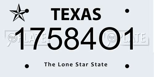 17584O1 Texas License Plate