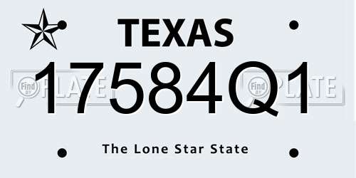 17584Q1 Texas License Plate