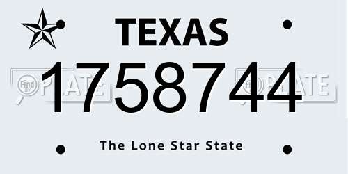 1758744 Texas License Plate