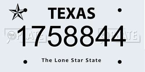 1758844 Texas License Plate
