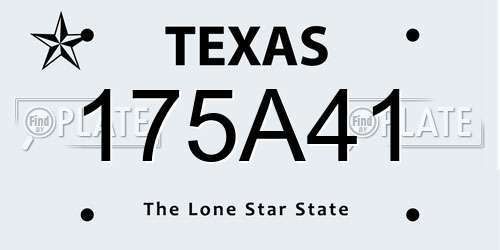 175A41 Texas License Plate