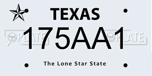175AA1 Texas License Plate