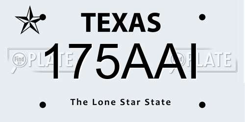 175AAI Texas License Plate