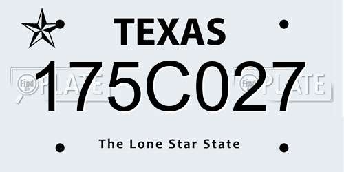 175C027 Texas License Plate