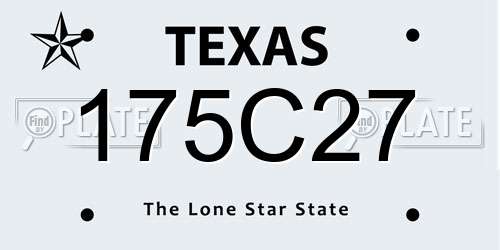 175C27 Texas License Plate