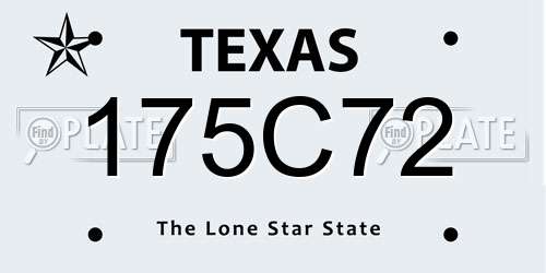 175C72 Texas License Plate